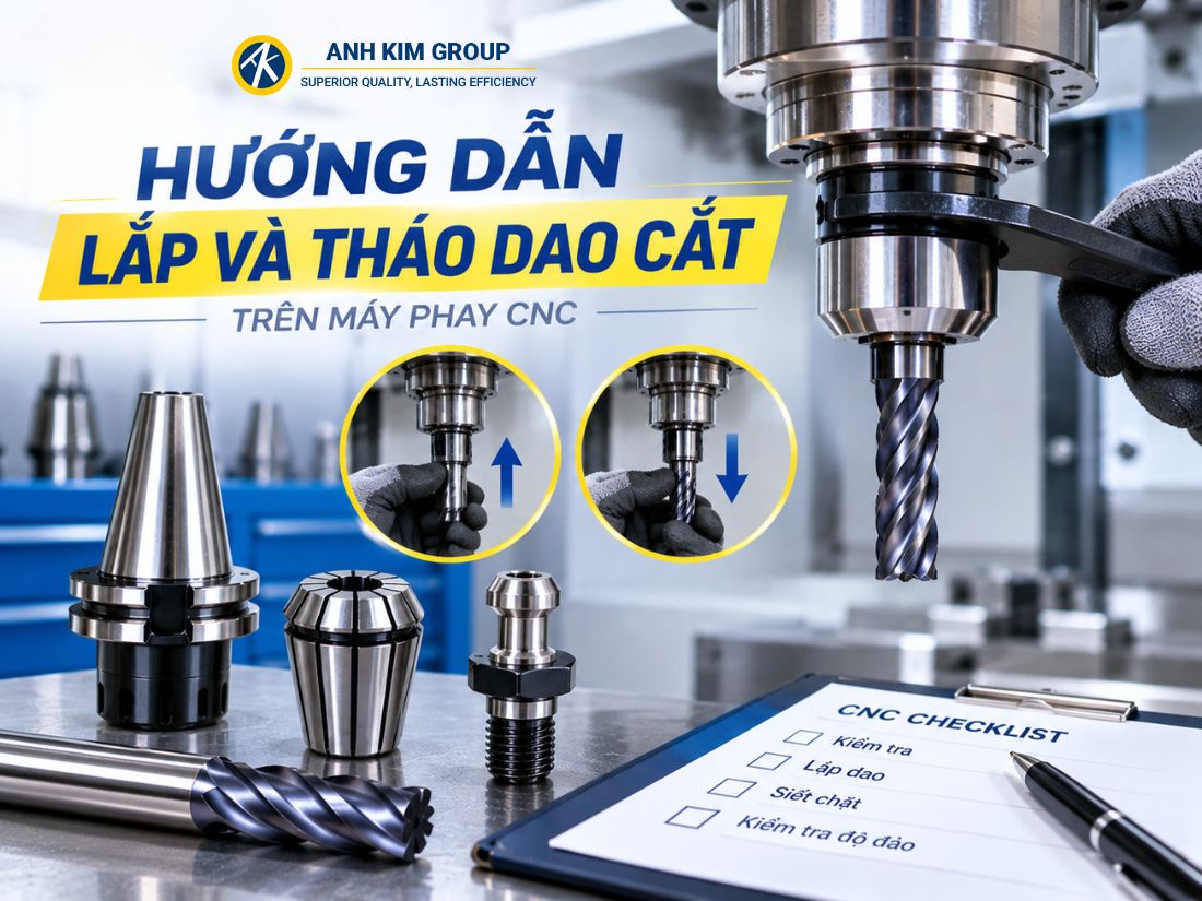 Tháo và lắp dao cắt CNC như thế nào? Lưu ý gì khi gia công?