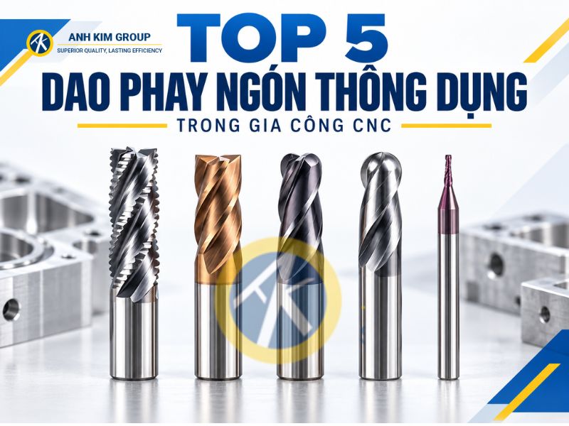 Top 5 loại dao phay ngón thông dụng