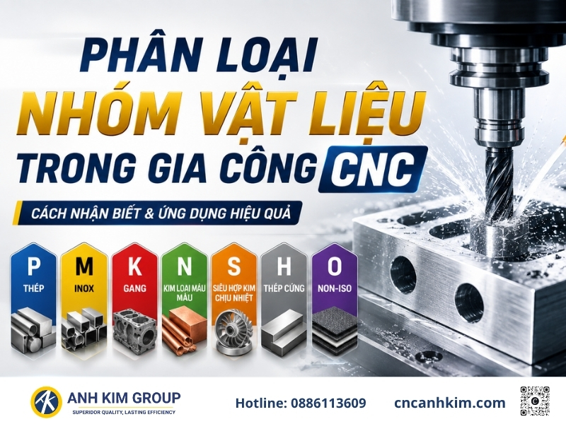 Giải thích ký hiệu nhóm vật liệu trong gia công cơ khí P, M, K, N, S, H theo chuẩn ISO