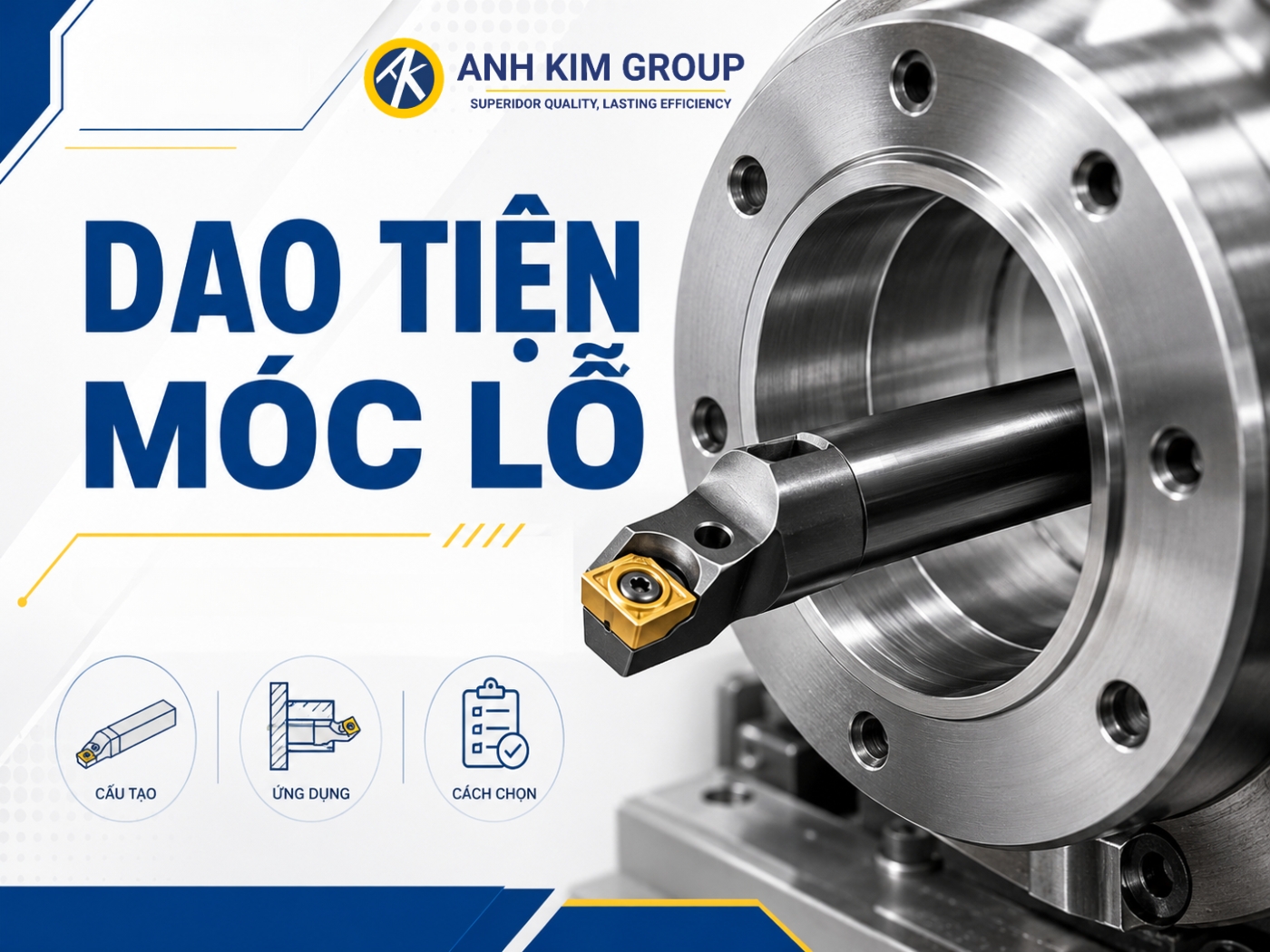 Dao tiện móc lỗ là gì? Cấu tạo, đặc điểm và kinh nghiệm lựa chọn phù hợp