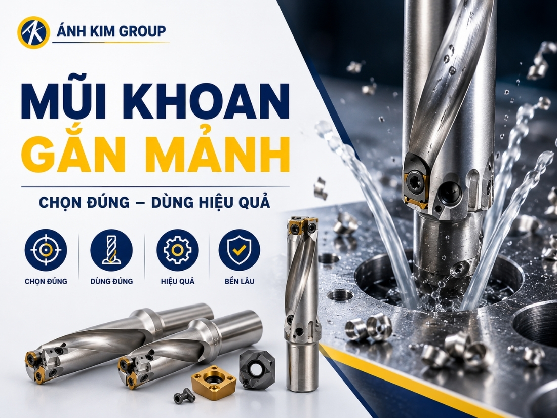 Mũi khoan gắn mảnh hợp kim là gì? Kinh nghiệm chọn và sử dụng