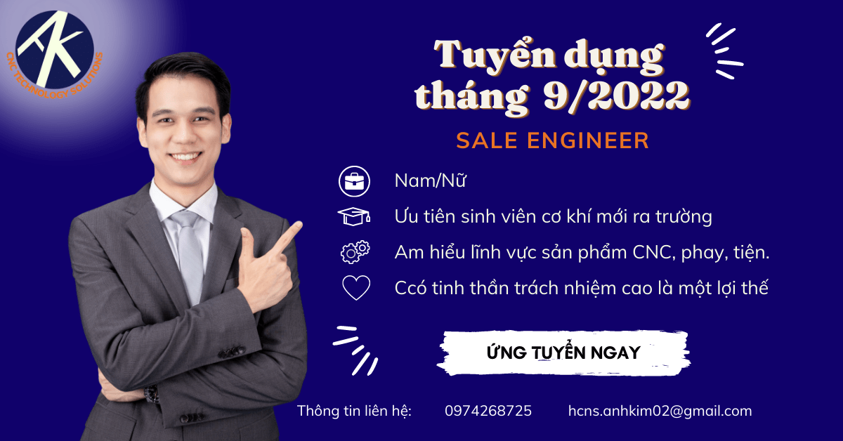 Tuyển nhân viên sale engineer – làm việc tại quận 12