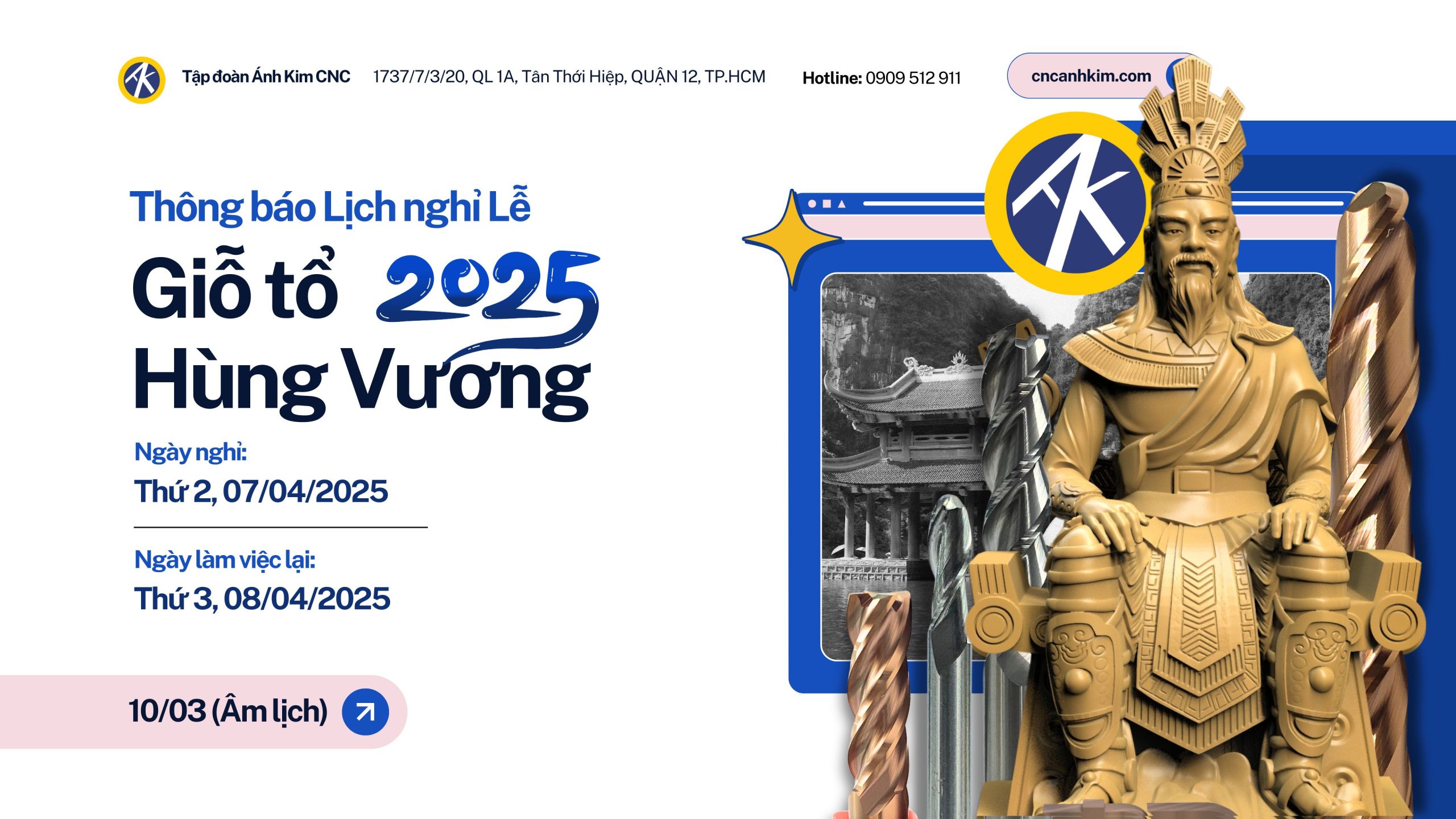 THÔNG BÁO LỊCH NGHỈ LỄ GIỖ TỔ HÙNG VƯƠNG 2025