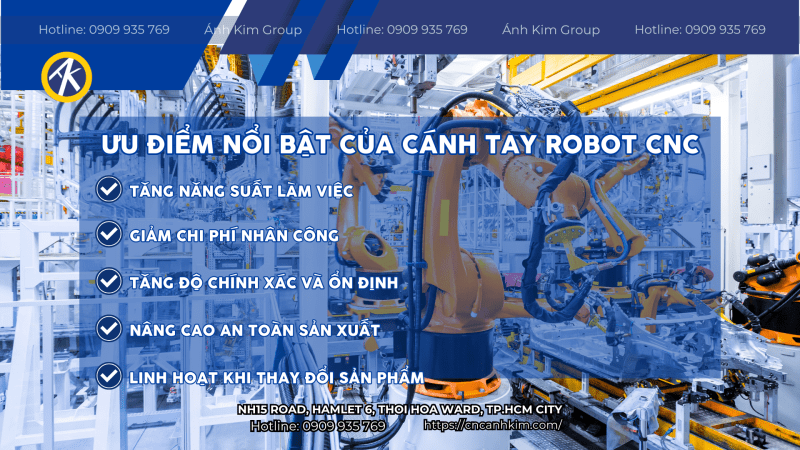 Ưu điểm nổi bật của cánh tay robot cnc
