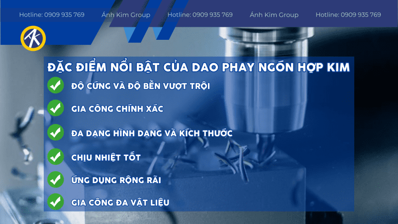 Đặc điểm nổi bật của dao phay ngón hợp kim