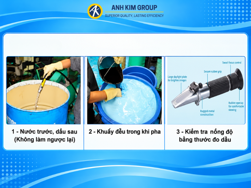 Hướng dẫn các bước pha dầu tưới nguội đúng nồng độ kỹ thuật