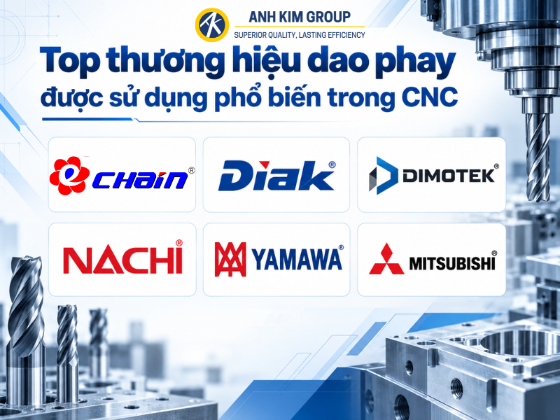 Top thương hiệu dao phay được sử dụng phổ biến trong CNC